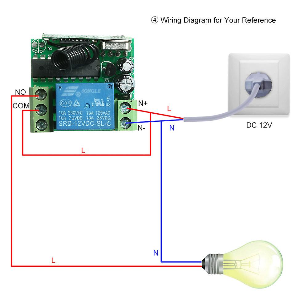 433mhz Dc12v 1ch Rf Wireless Remote Control Switch + 5pcs Rf 433mhz Transmitter Remote Controls For Household Appliances Electronic Lock Control Syste