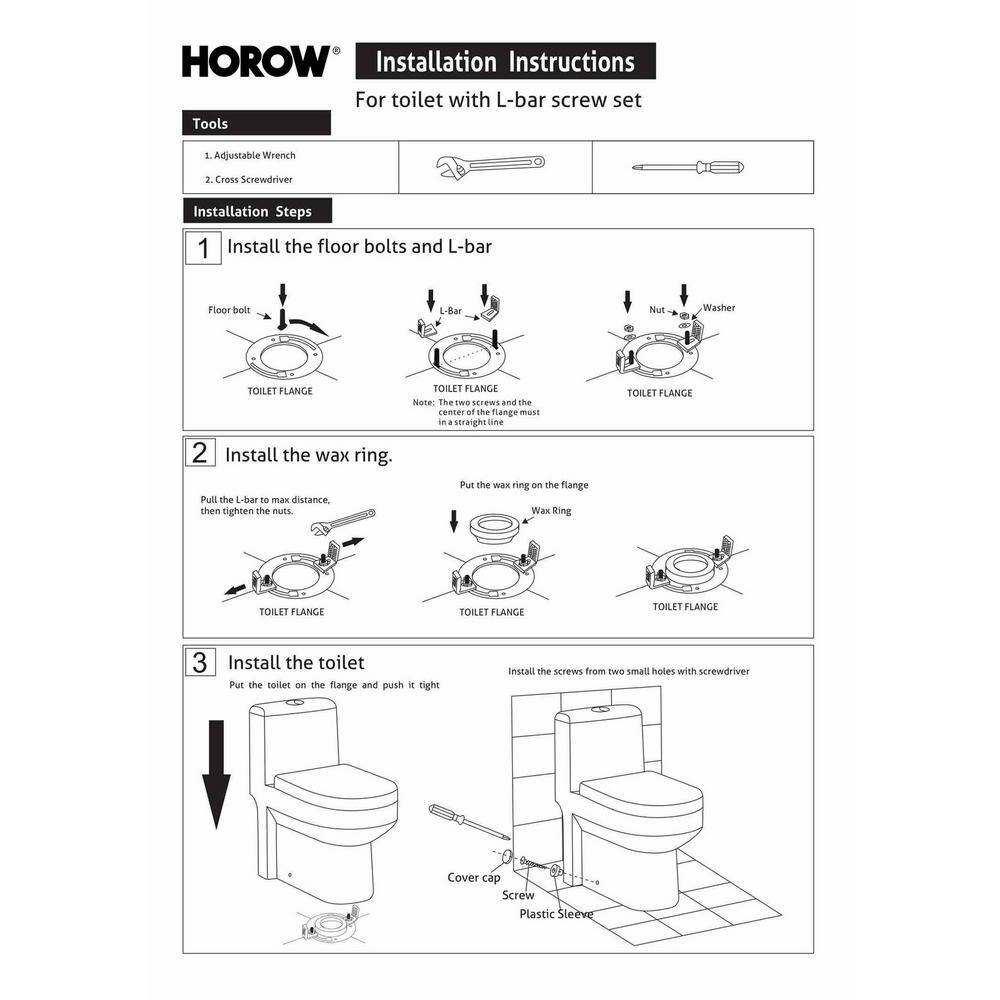 HOROW 1-piece 0.81.28 GPF High Efficiency Dual Flush Round Toilet in. White with Seat Included and Brushed Gold Button HR-0033SG