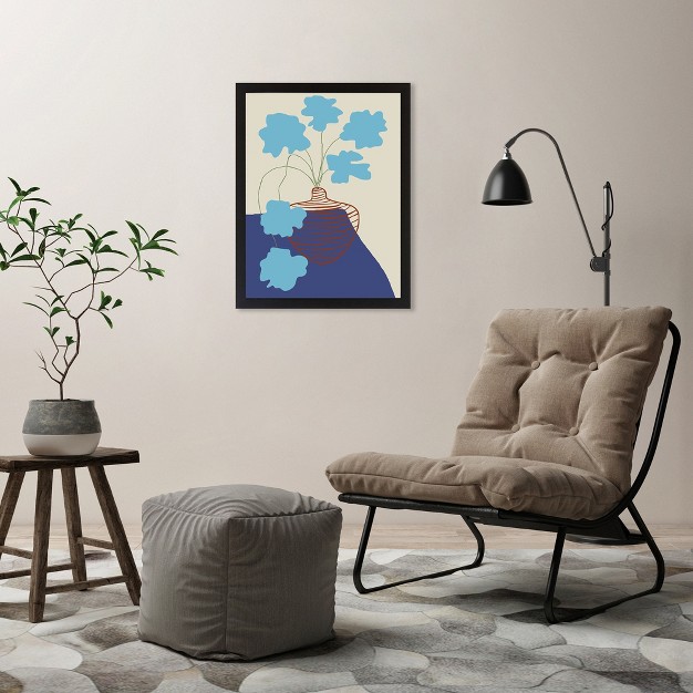 Americanflat Botanical Wall Art Room Decor Blue Blooming By Miho Art Studio