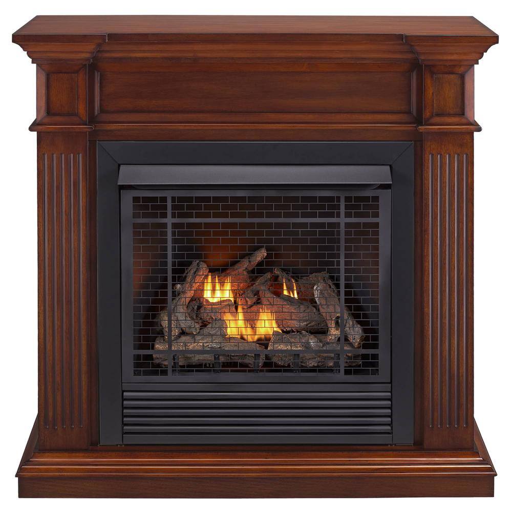 Duluth Forge 32 000 BTU Dual Fuel Vent Free Gas Fireplace Remote Control in Heritage Cherry FDI32R-J-HC