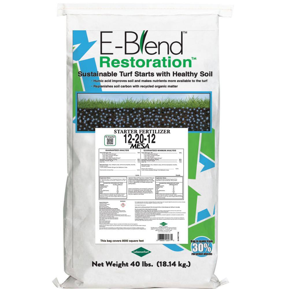E-BLEND 40 lbs. Restoration Starter Fertilizer 12-20-12 Covers up to 8000 sq. ft. 2254008