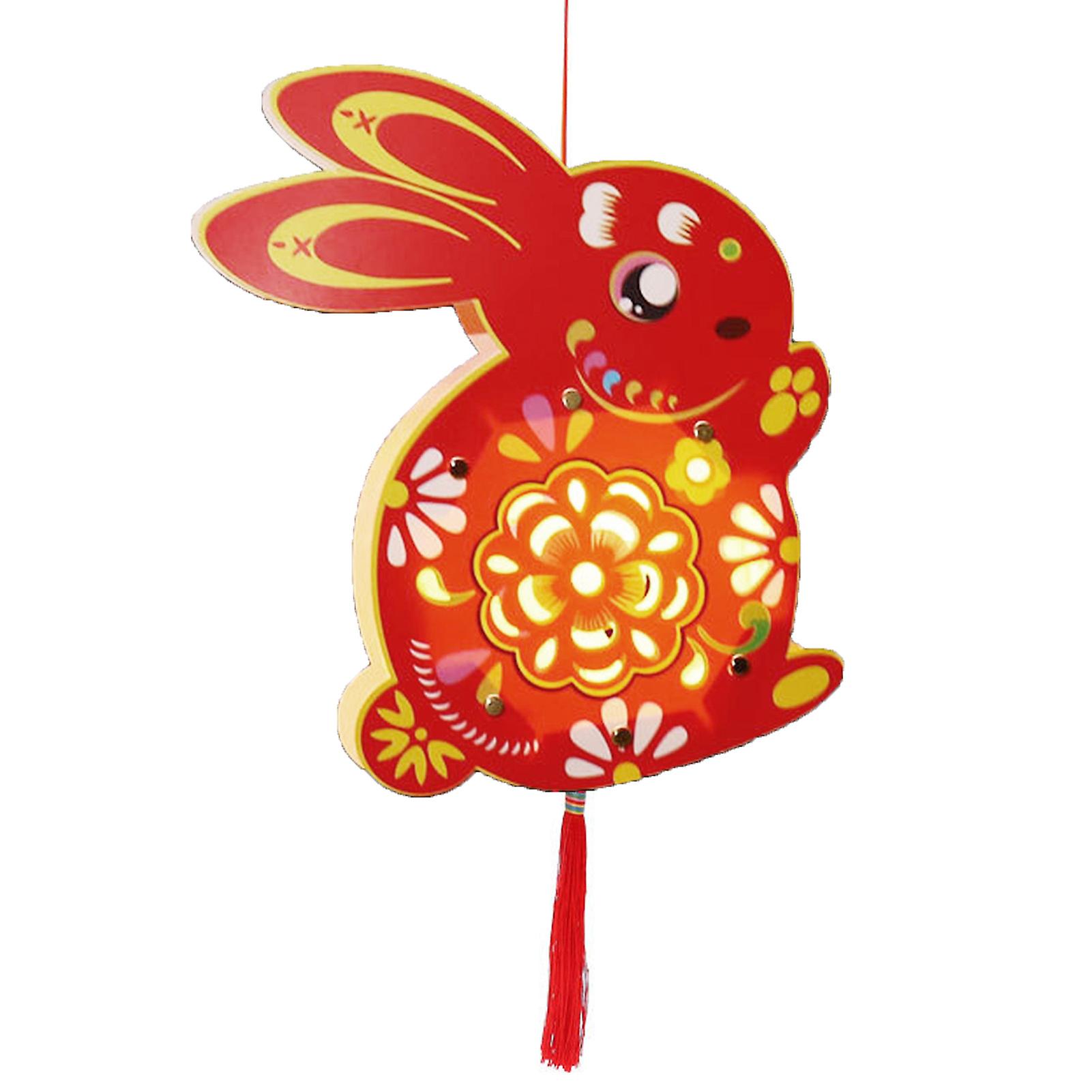 Spring Festival Rabbit Lantern，DIY Lantern Rabbit Shaped Rabbit Lantern Rabbit Hanging Lanterns Remarkable Clarity