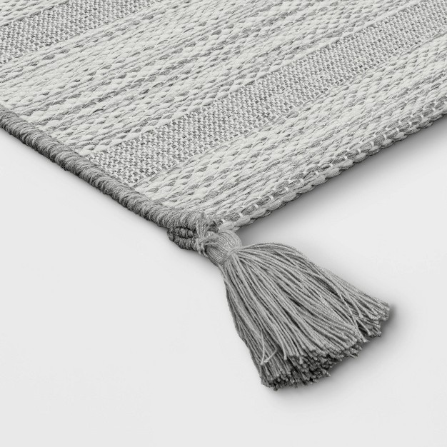 5 x27 X 7 x27 Striped Tapestry Outdoor Rug Charcoal Gray