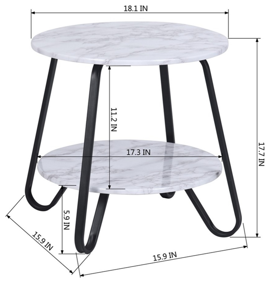 Homycasa 18.11 quotW Modern Wood End Table with Storage in White   Transitional   Side Tables And End Tables   by Homesquare  Houzz