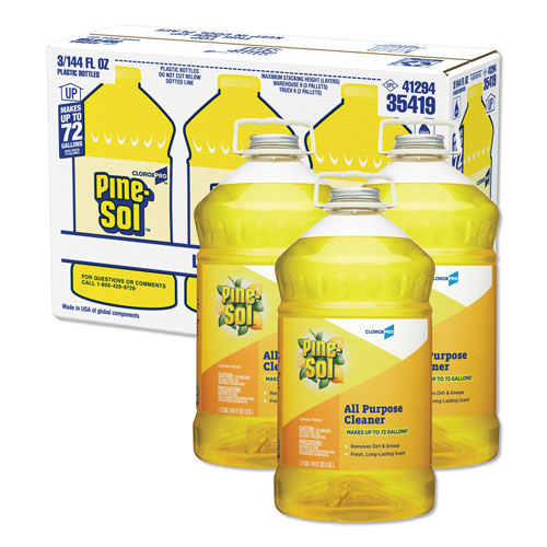 Clorox Pine Sol All Purpose Cleaner | Lemon Fresh， 144 oz Bottle， 3