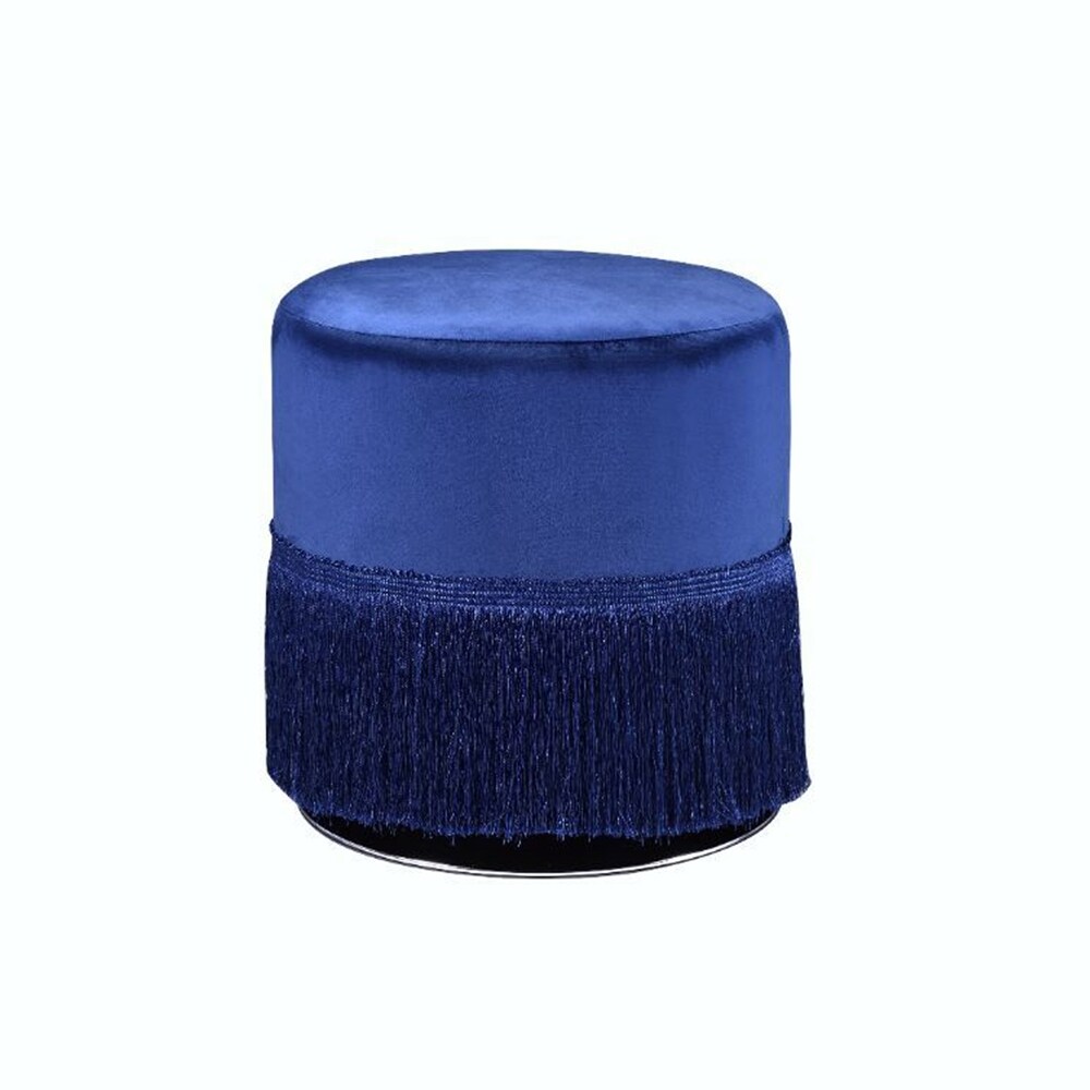 Round Ottoman with Fringe Base