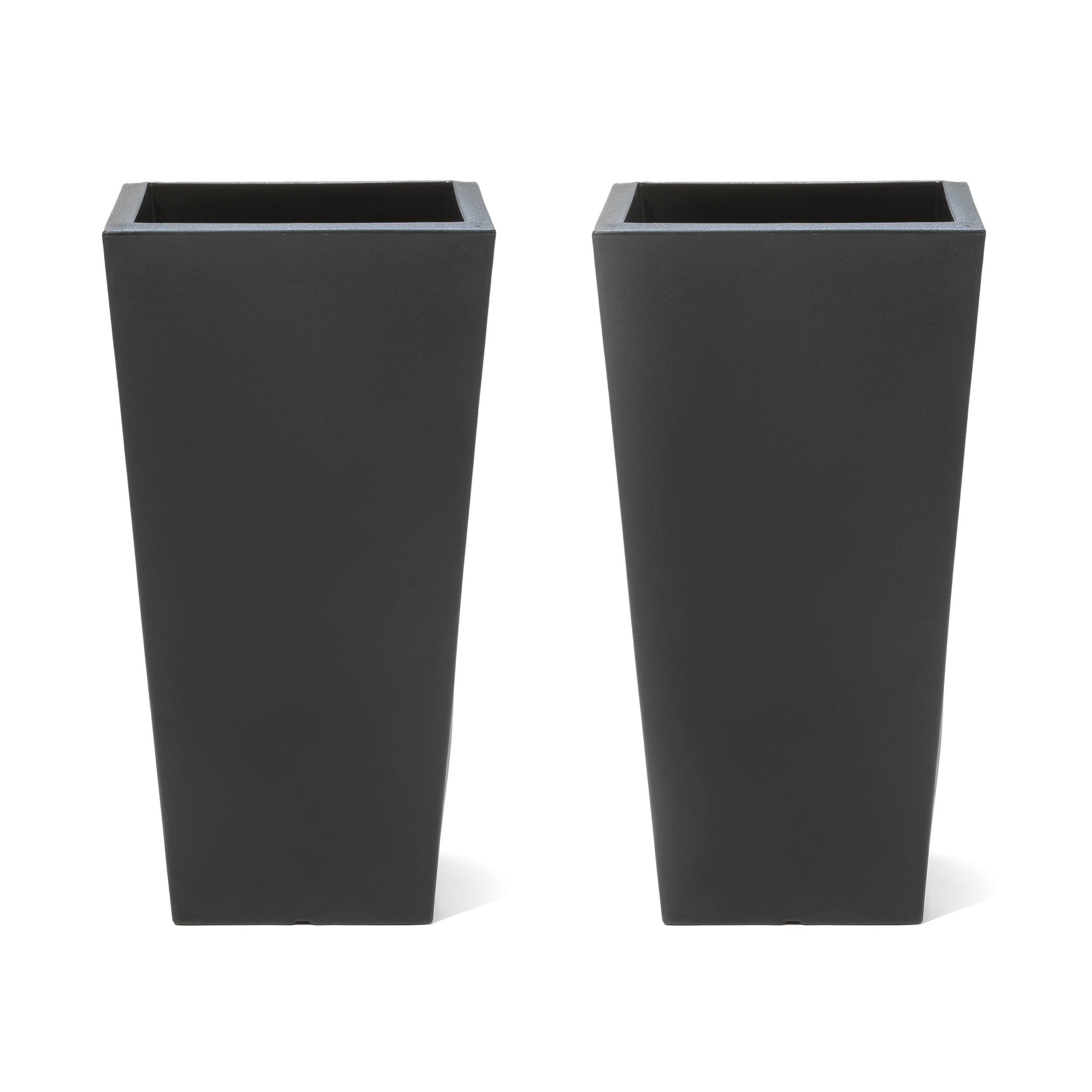 Step2 Tremont Plastic Black Square Planter 15" W x 15" D x 28" H Pot