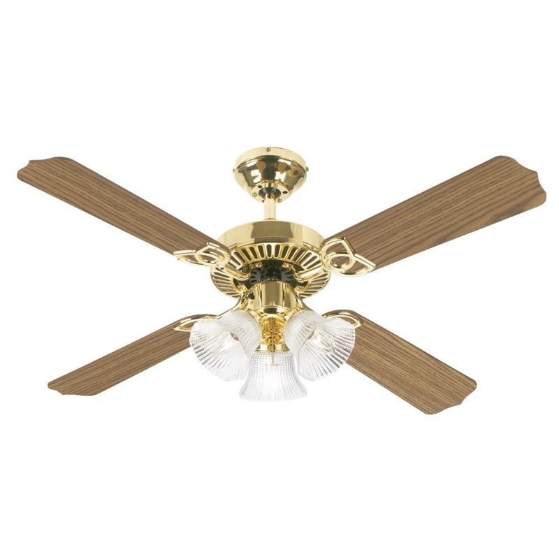 Westinghouse Crusader 42 in. Polished Brass Brown Indoor Ceiling Fan