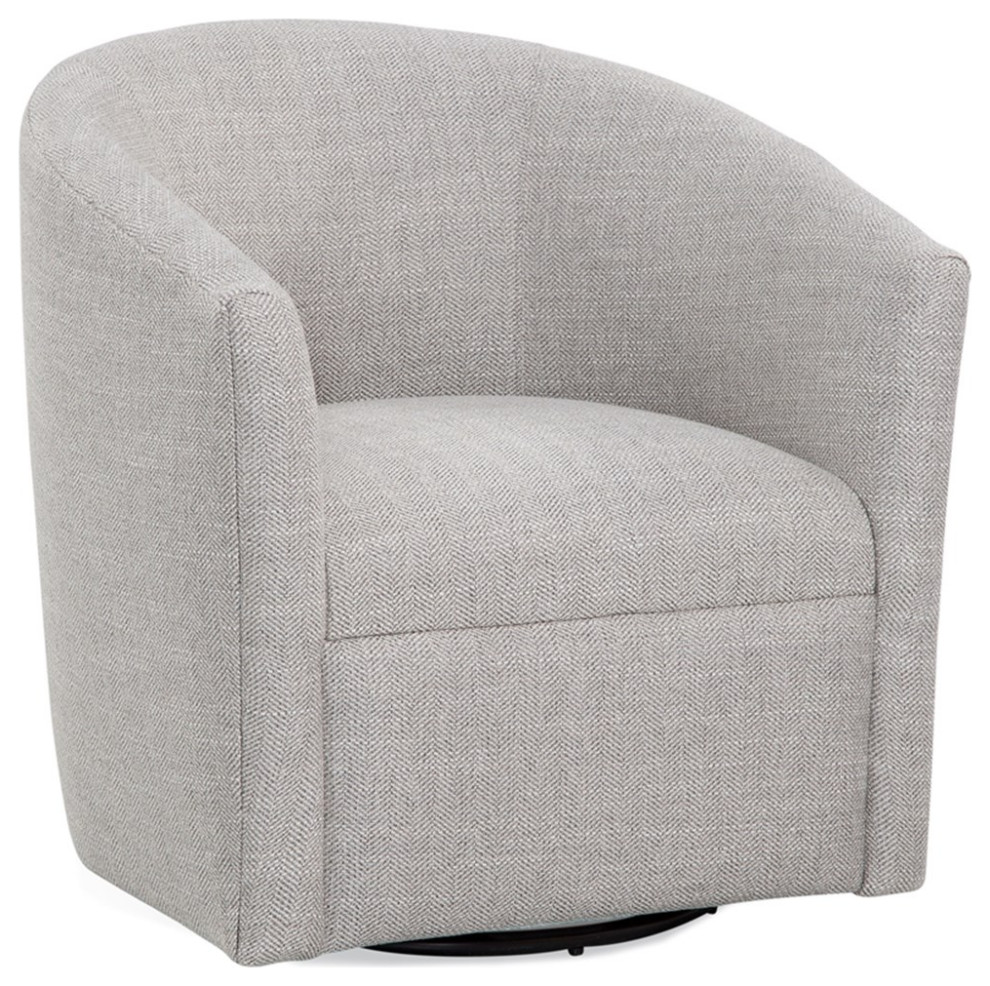 Bowery Hill Transitional Fabric Swivel Chair in Sea Oat Beige   Transitional   Armchairs And Accent Chairs   by Homesquare  Houzz