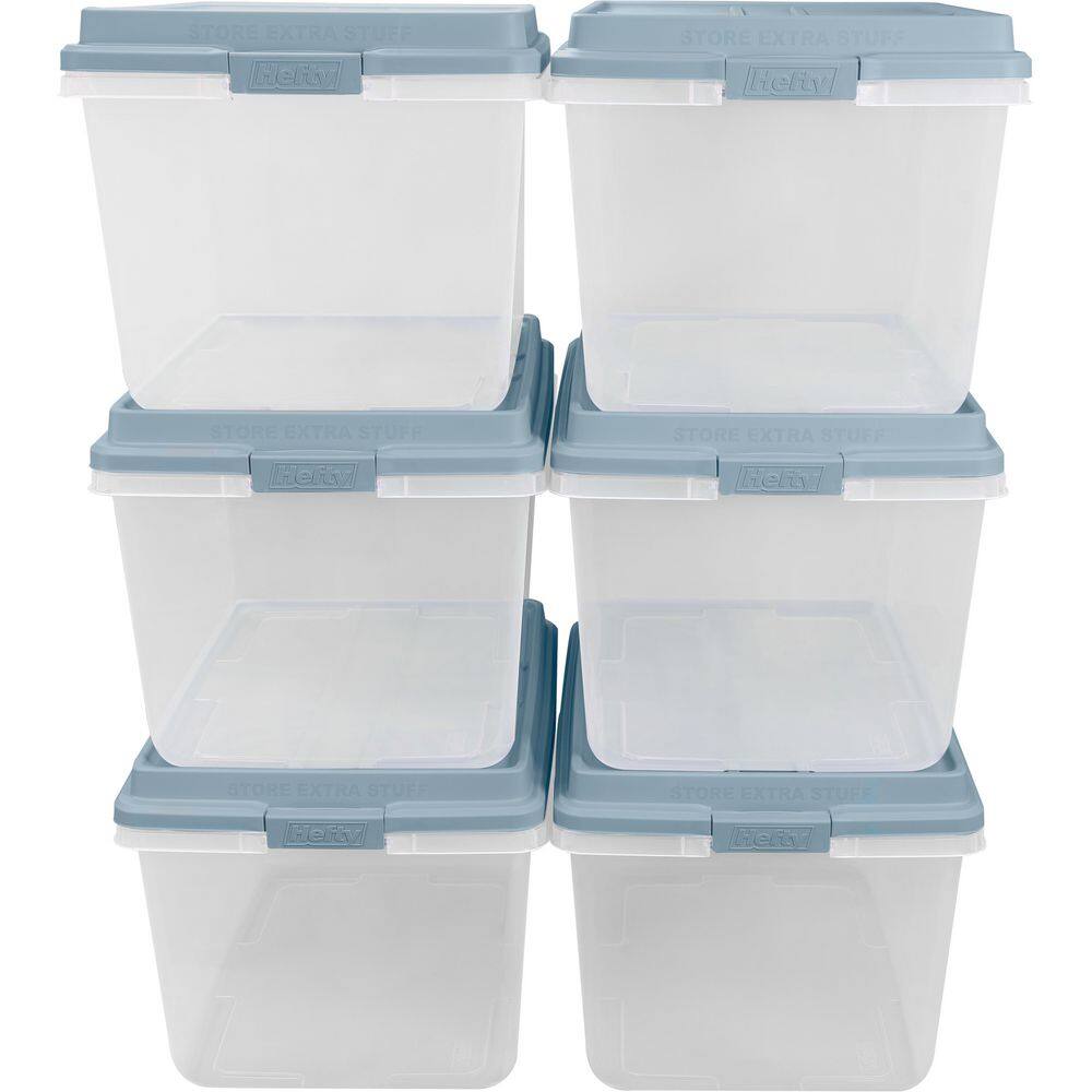 Hefty 72 .qt Clear Hi Rise Storage Bin - 6 units HFTCOM-7163010665666-6