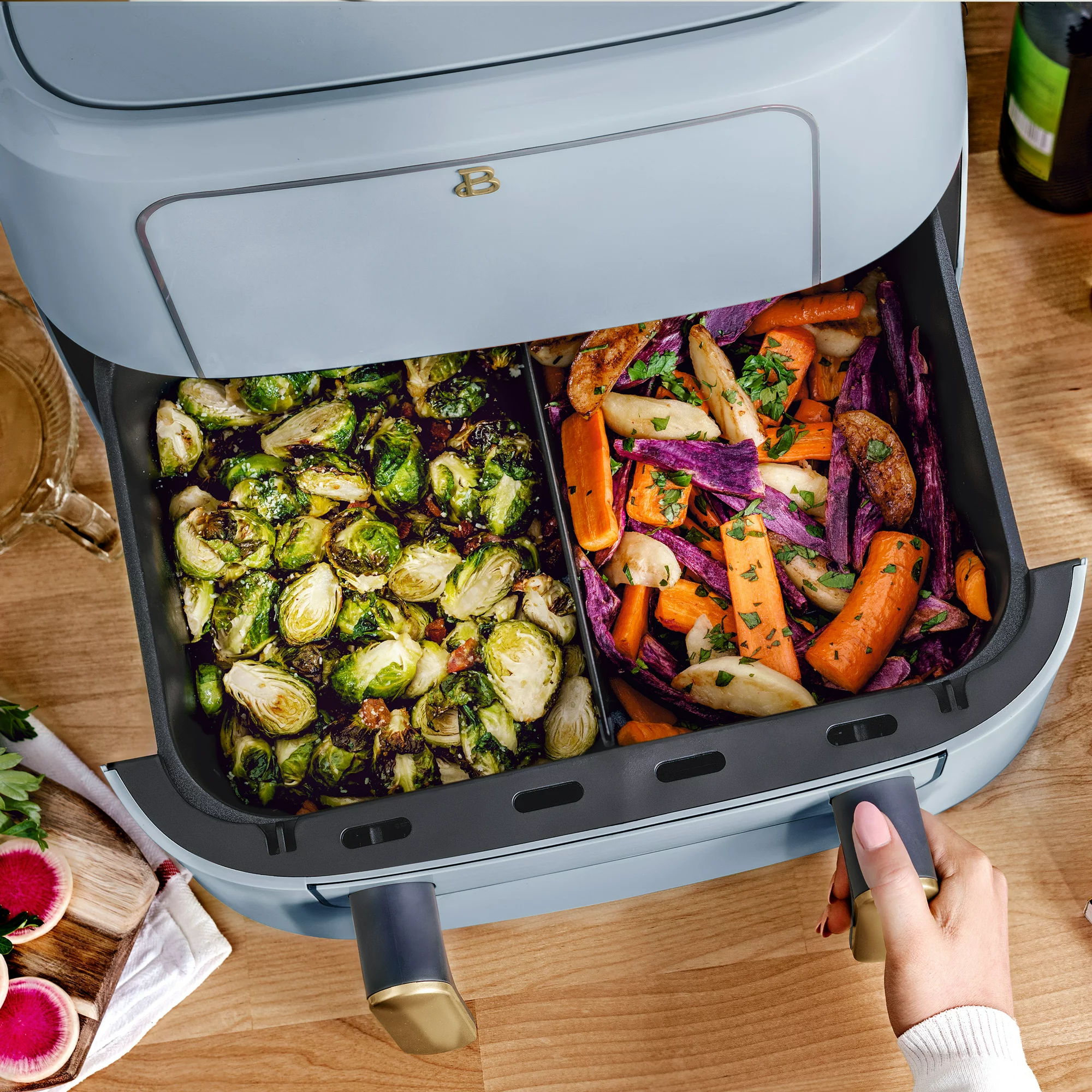 Beautiful 9QT TriZone Air Fryer， Cornflower Blue by Drew Barrymore