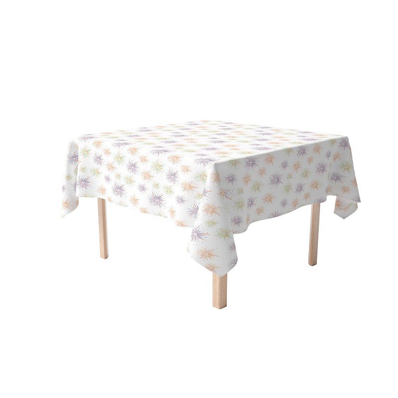 Square Tablecloth， 100% Cotton， 60x60， Fireworks Celebration