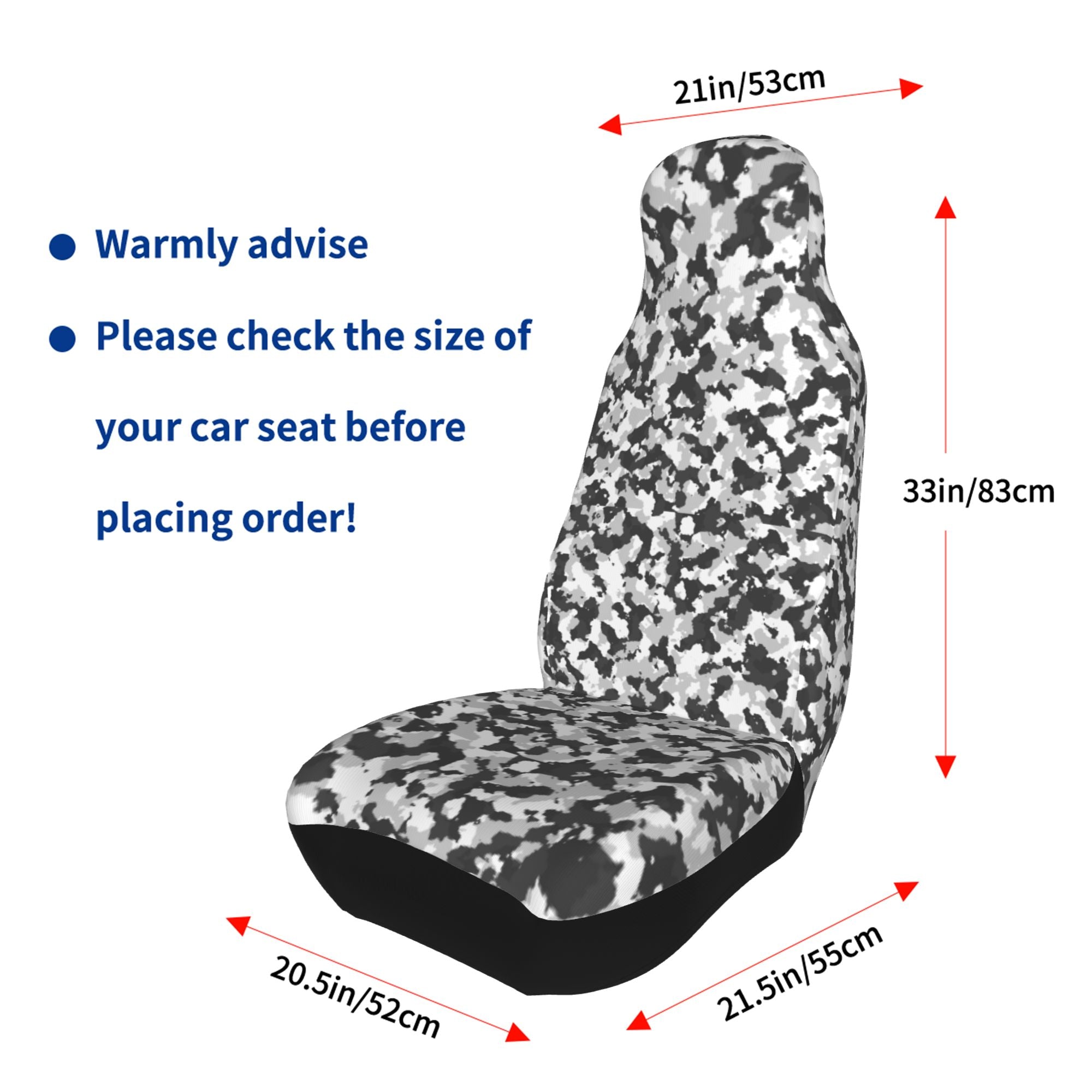 ZICANCN Car Seat Cover Snow Camouflage Texture Car Front Seat Covers Protectors ， Automotive Seat Covers for Cars Trucks Suv