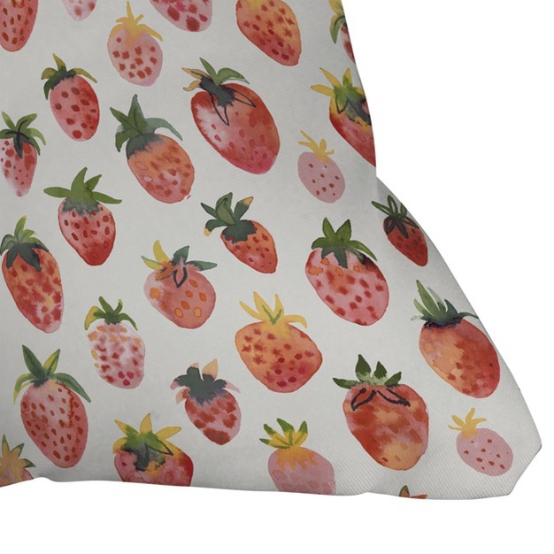 Ninola Design Strawberries Countryside Summer Outdoor Throw Pillow Red Deny Designs