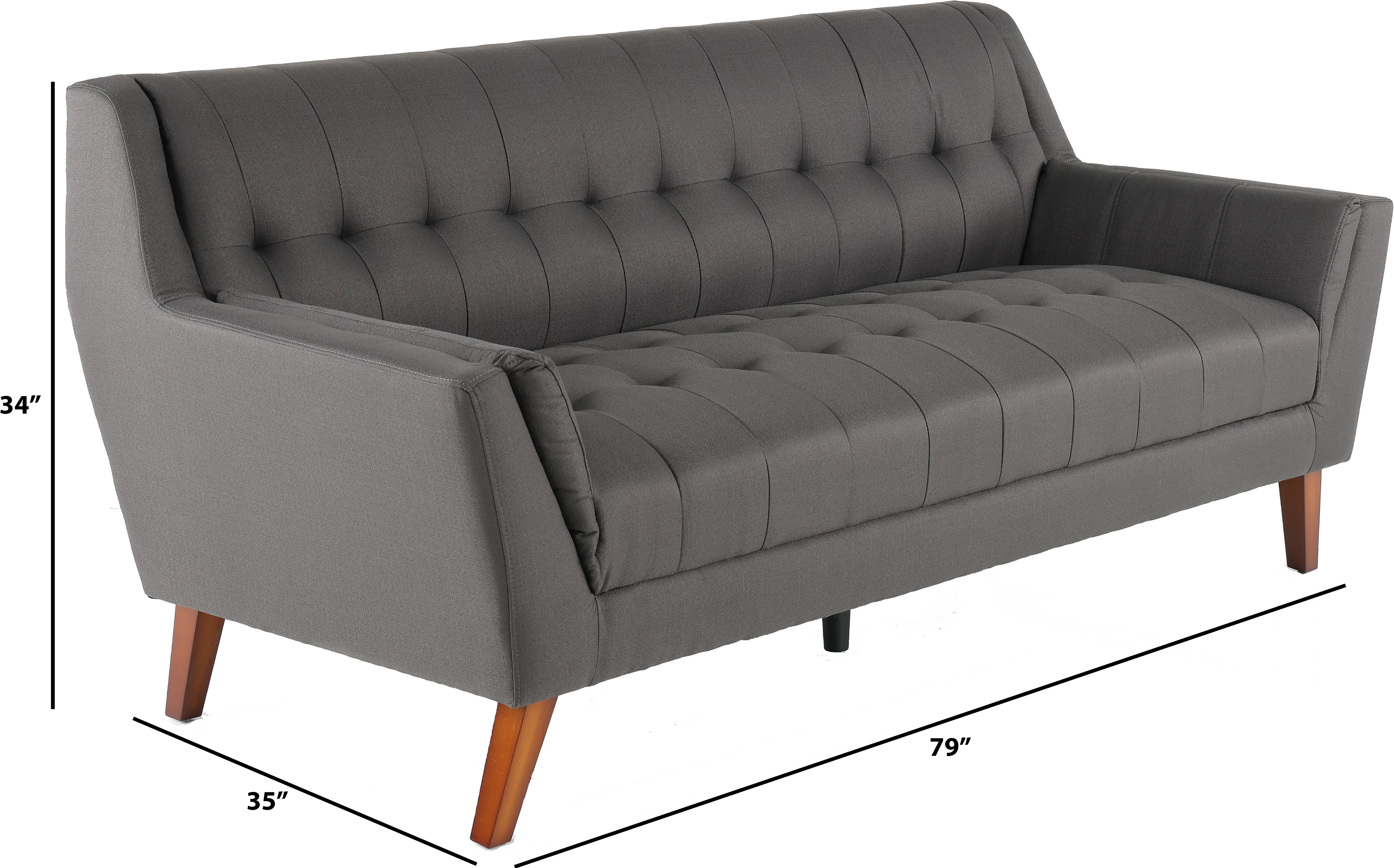 Celeste Mid-Century Modern Gray Sofa