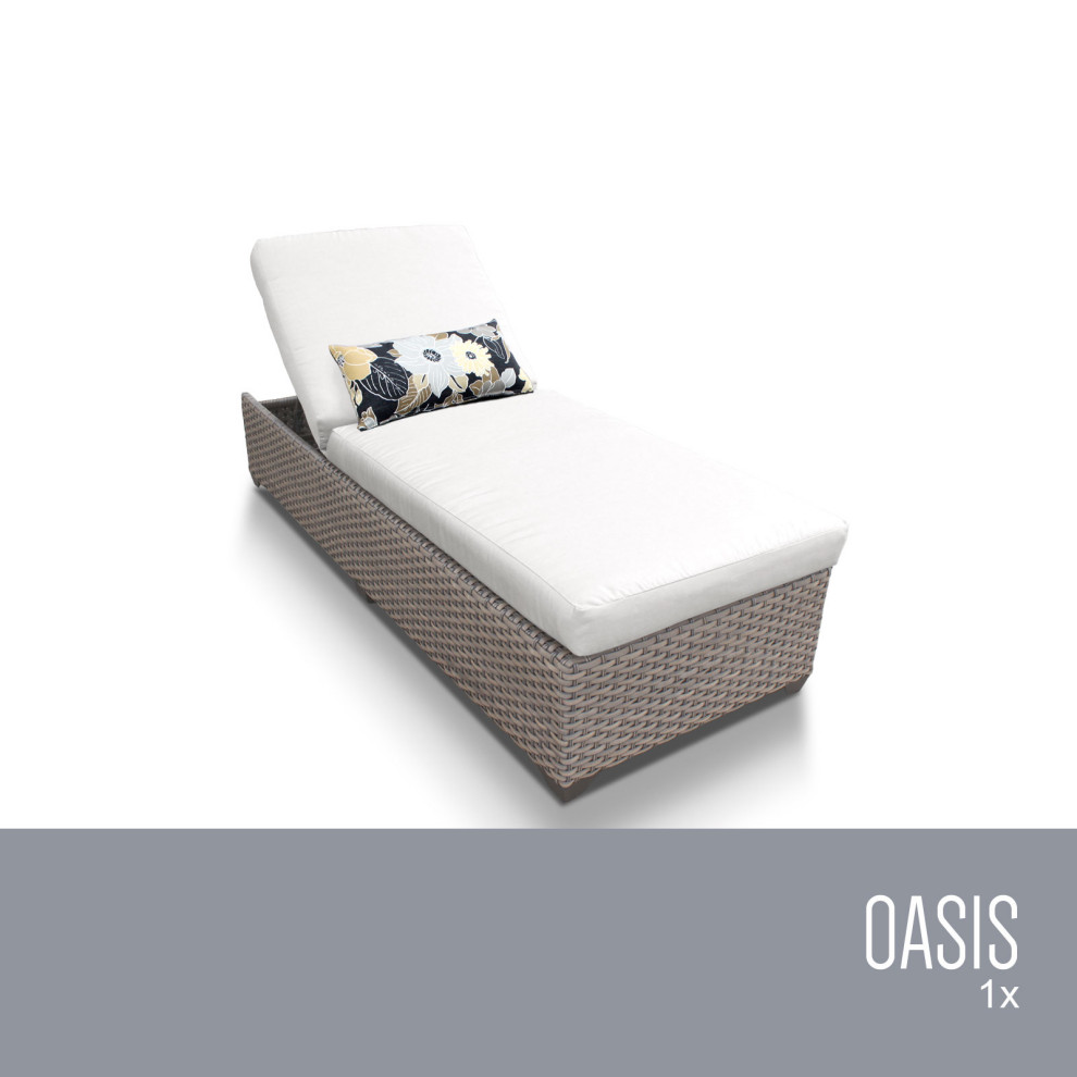 Oasis Chaise Outdoor Wicker Patio Furniture   Tropical   Outdoor Chaise Lounges   by Design Furnishings  Houzz