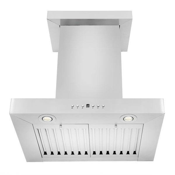 ZLINE Convertible Vent Wall Mount Range Hood in Stainless Steel and Crown Molding