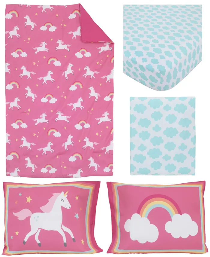 NoJo Carter's Rainbows and Unicorns 4-Piece Toddler Bedding Set