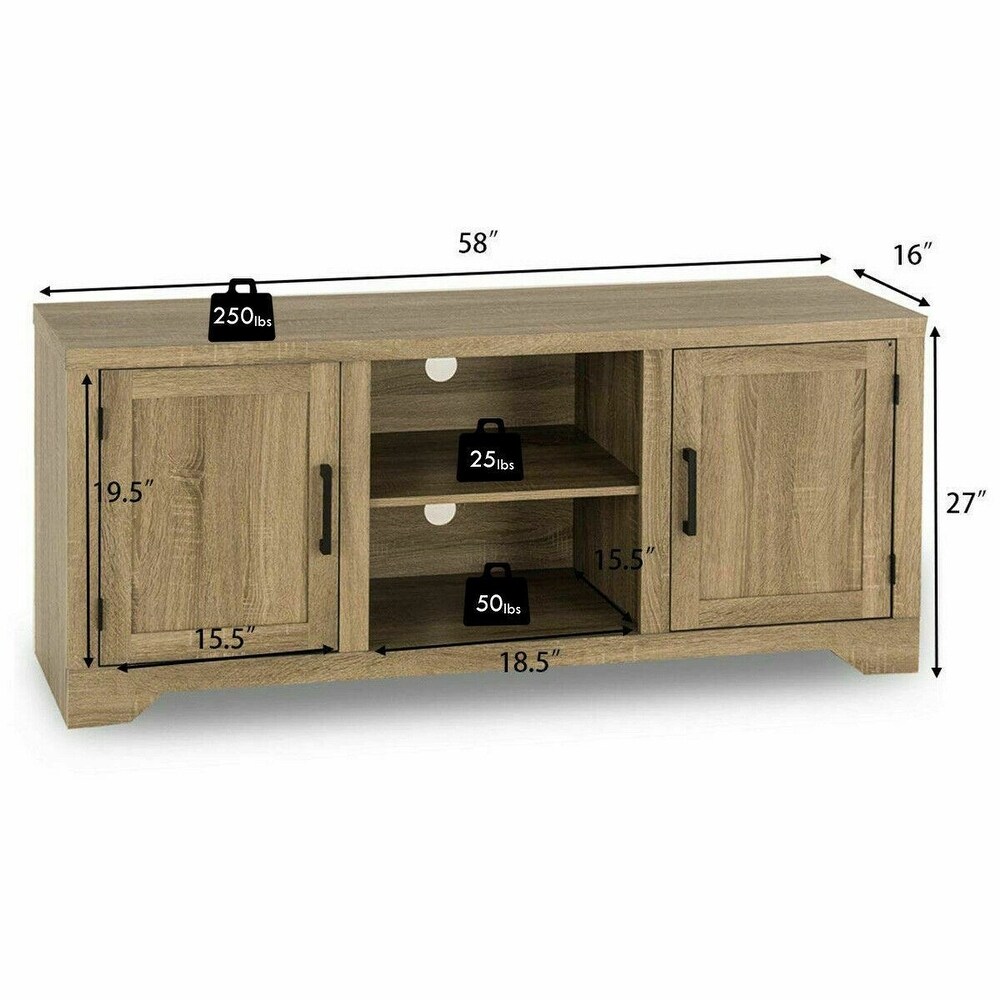 Rustic TV Stand Entertainment Center Storage Cabinet   58\