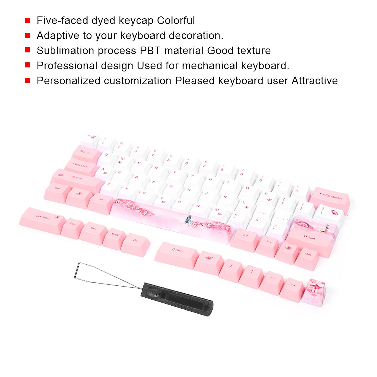 73pcs Sublimation Keycaps Pbt Mechanical Keyboard Accessory Pc Parts With Cute Pattern6064 Girl-pattern