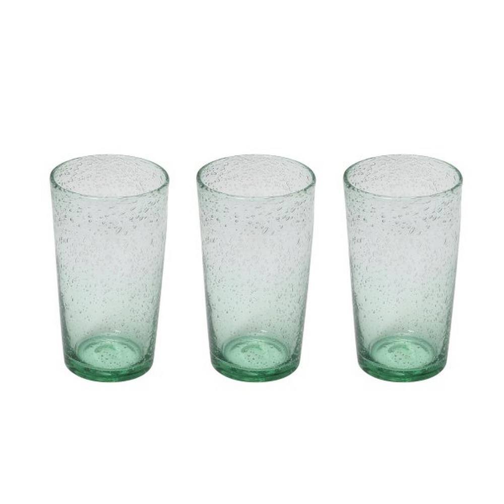 Storied Home 15 oz. Clear Tinted Bubble Drinking Glass DF6625SET