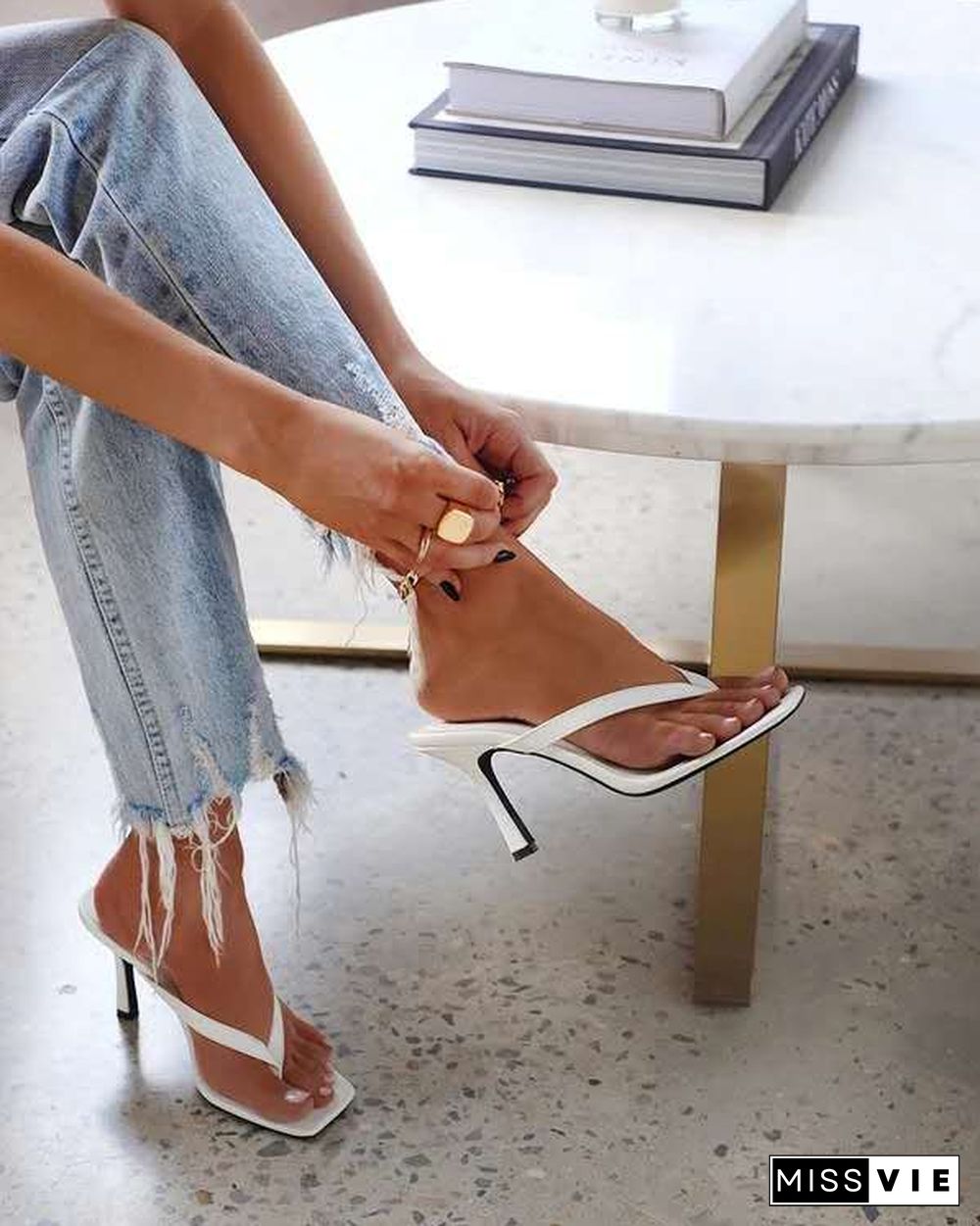 New High-heeled Shoes Heel Large Square Head Solid Color Pinch Toe Women's Shoes High Heel Women's Sandals Shoe For Women