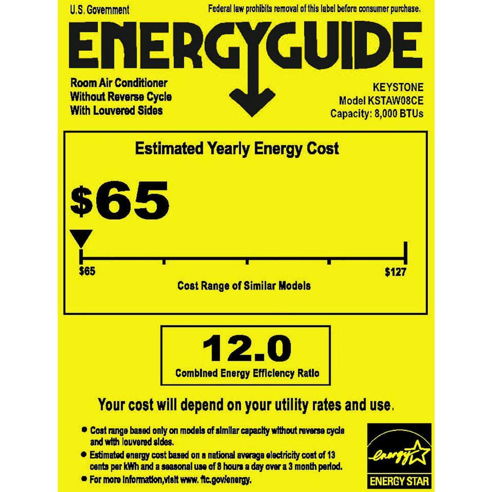 Keystone Energy Star 8000 BTU WindowMounted Air Conditioner with Follow Me LCD Remote Control in White KSTAW08CE