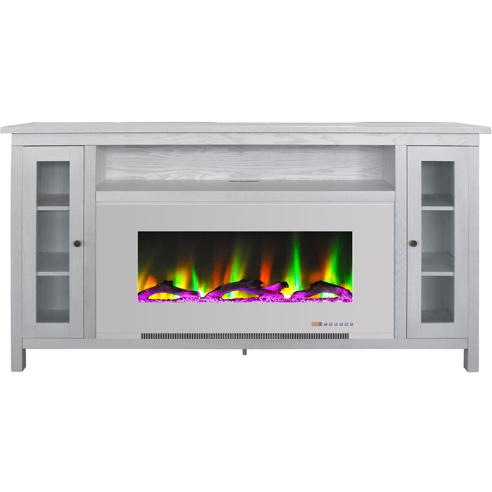 Cambridge Somerset 70 In. White Electric Fireplace TV Stand