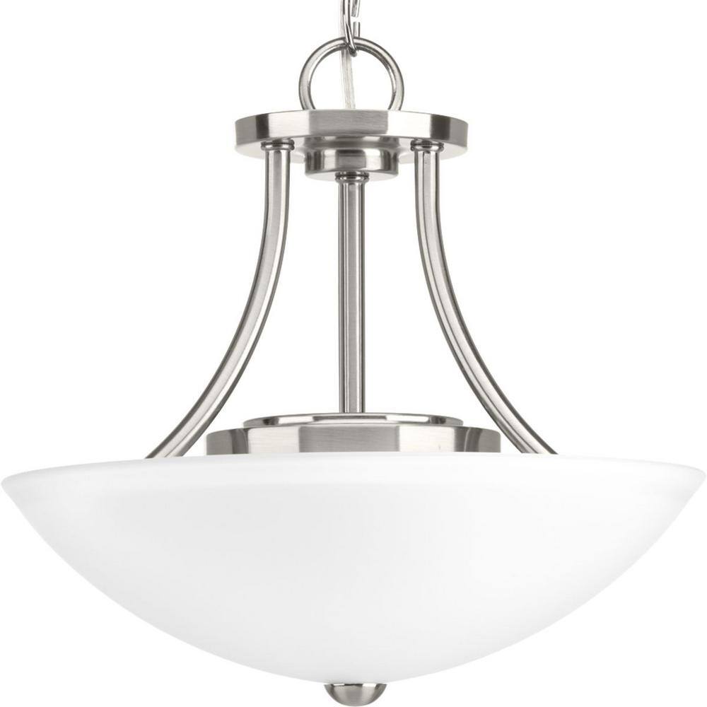 Progress Lighting Gather Collection 17-Watt Brushed Nickel Integrated LED Semi-Flush Mount P350088-009-30