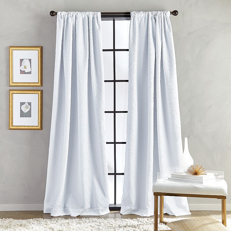 Bloomsbury Pole Top Lined White Curtains