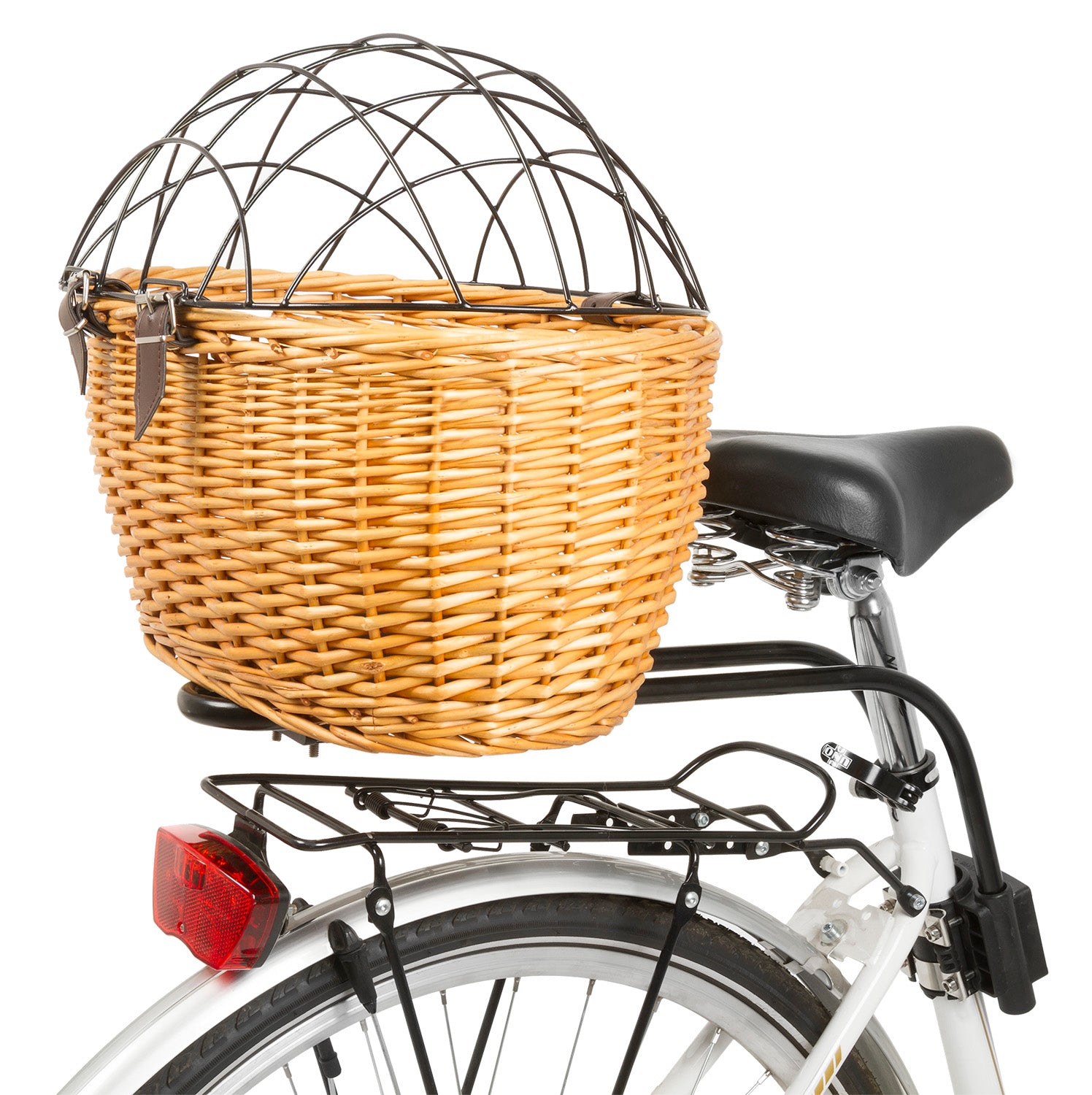 M-Wave BA Pet Wicker Basket， Stem or Seat Tube Mount， 17 x 12 x 8.5 in