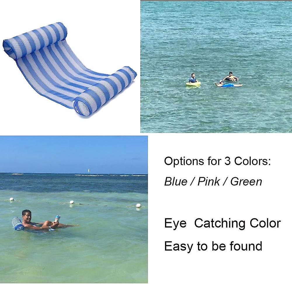Pool Floats For Adults， Inflatable Hammock Lounge For Vacation， Blue Swimming Pool Floats， Floating Bed， Lazy River Float
