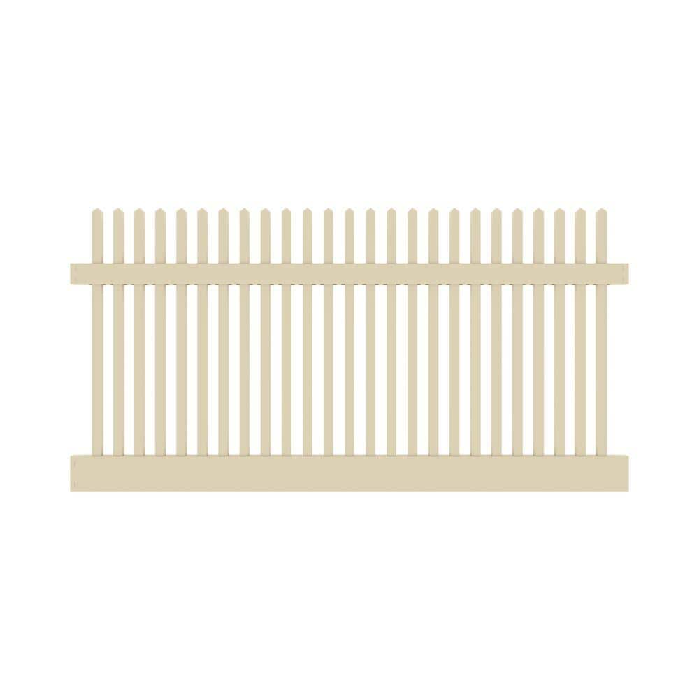 Barrette Outdoor Living Yukon Straight 4 ft. H x 8 ft. W Sand Vinyl Un-Assembled Fence Panel 73011687