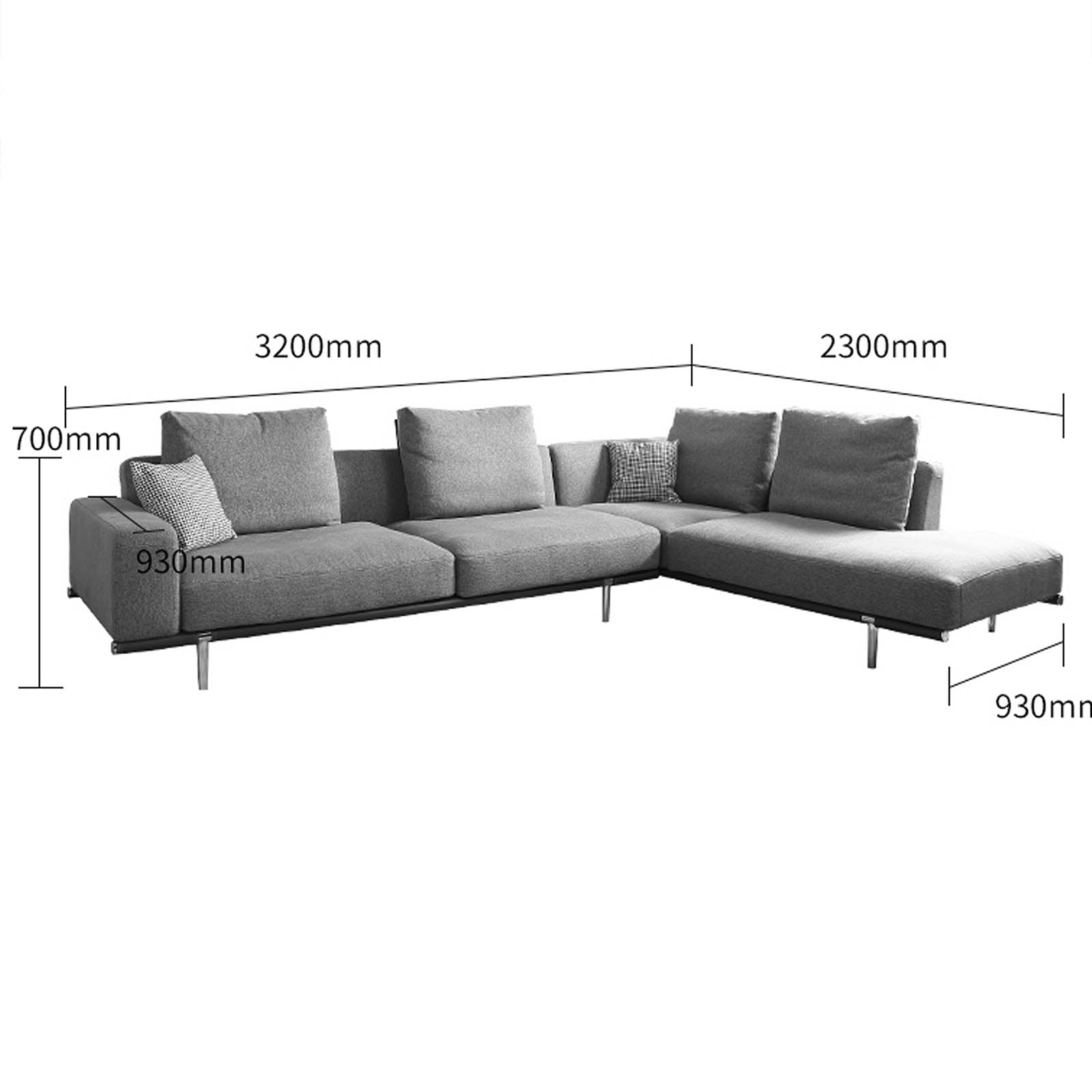 Chur L Shape Sofa Sf038-3Cl-B