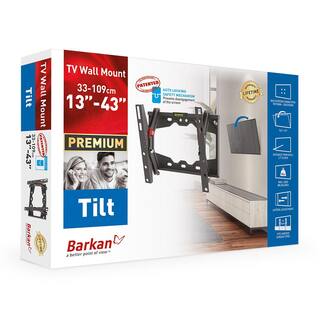 Barkan a Better Point of View Barkan 13 in to 39 in Tilt Flat  Curved TV Wall Mount up to 88 lbs E210+.B