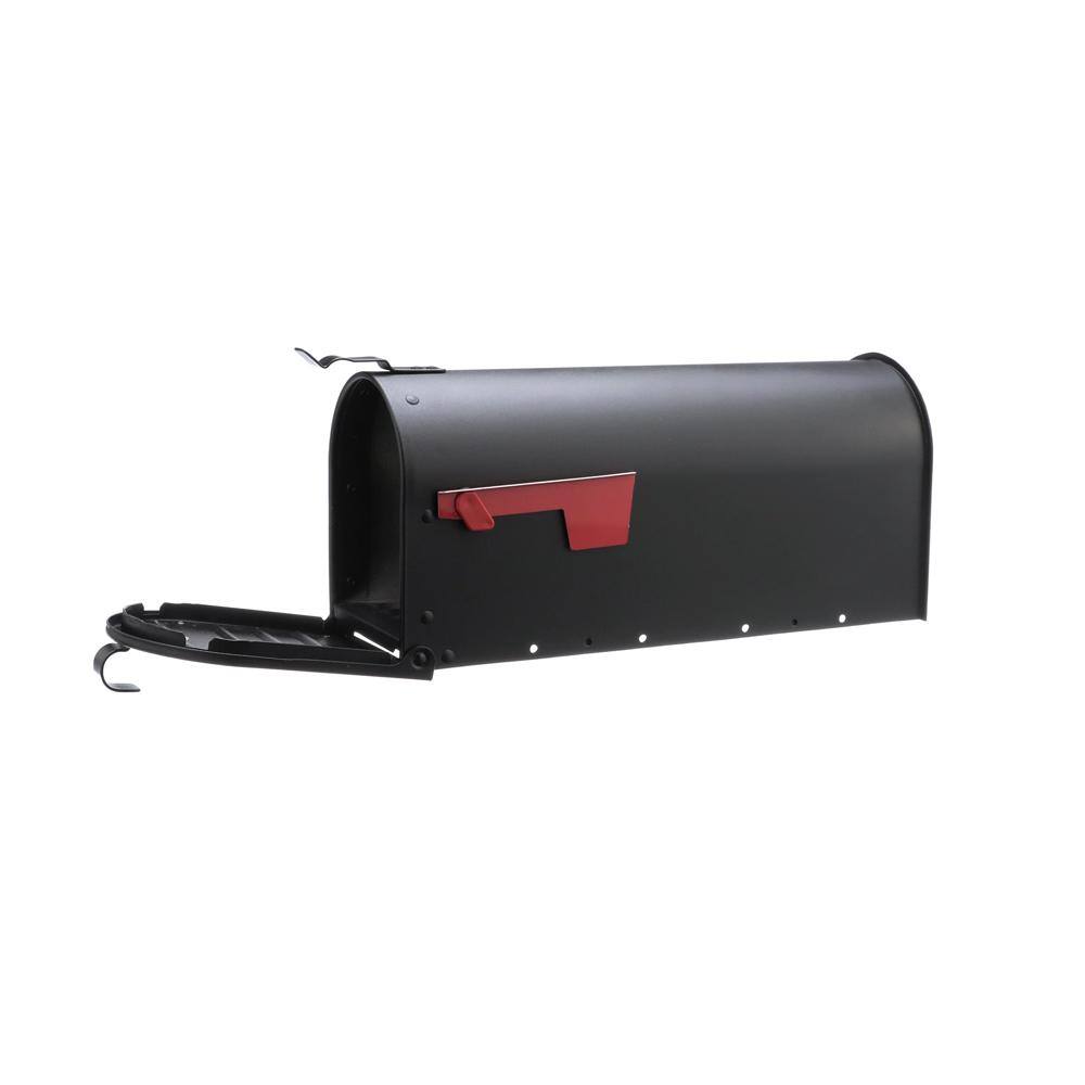 Architectural Mailboxes Admiral Textured Black Medium Aluminum Post Mount Mailbox ADM11BAM