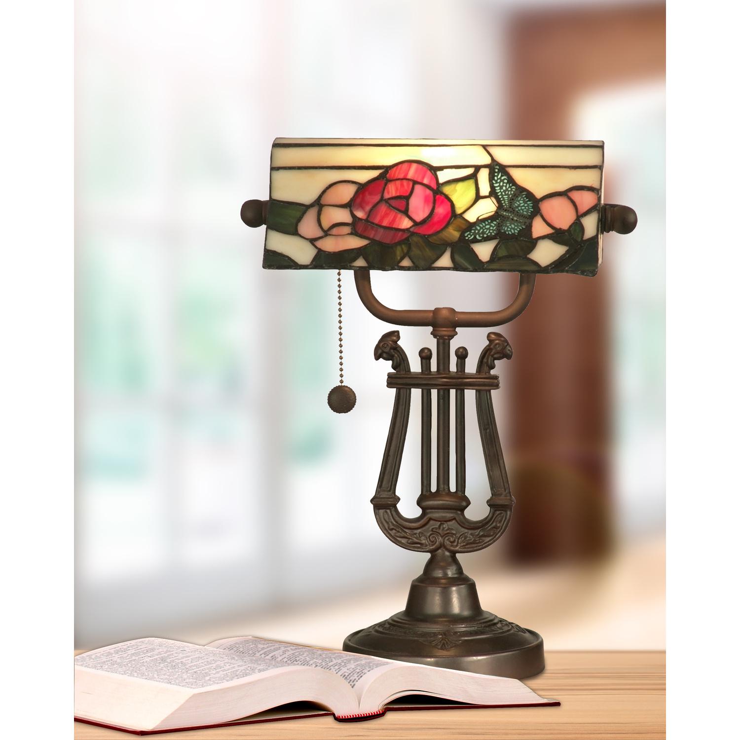 Broadview Bank Metal and Resin Desk Lamp in Antique Bronze Finish