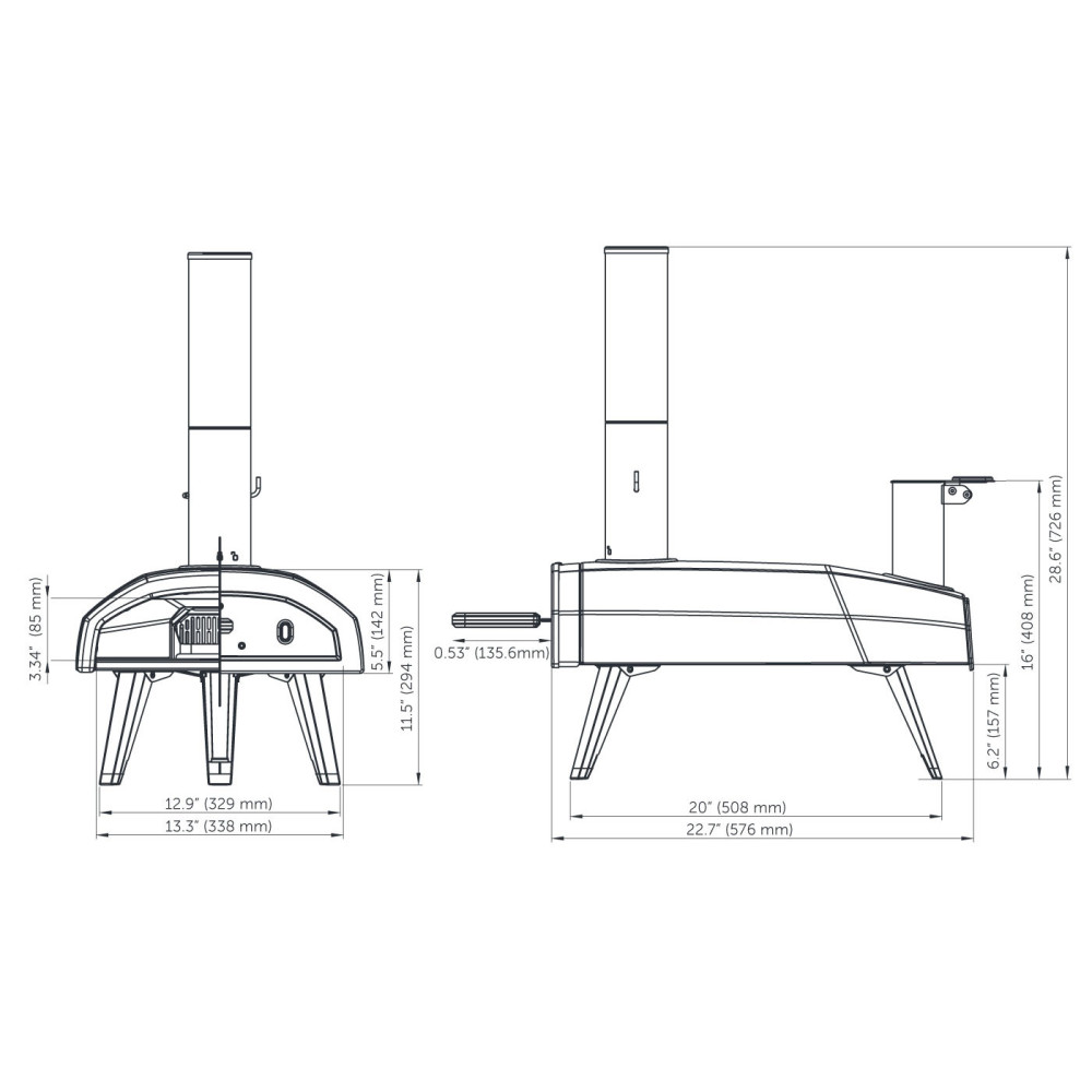 Ooni Fyra 12 Portable Wood Pellet Outdoor Pizza Oven ;