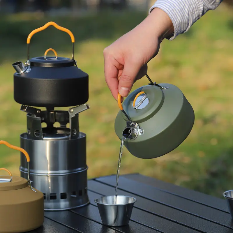 Johold Outdoor 304 stainless steel kettle camping foldable portable kettle camping hiking trip teapot