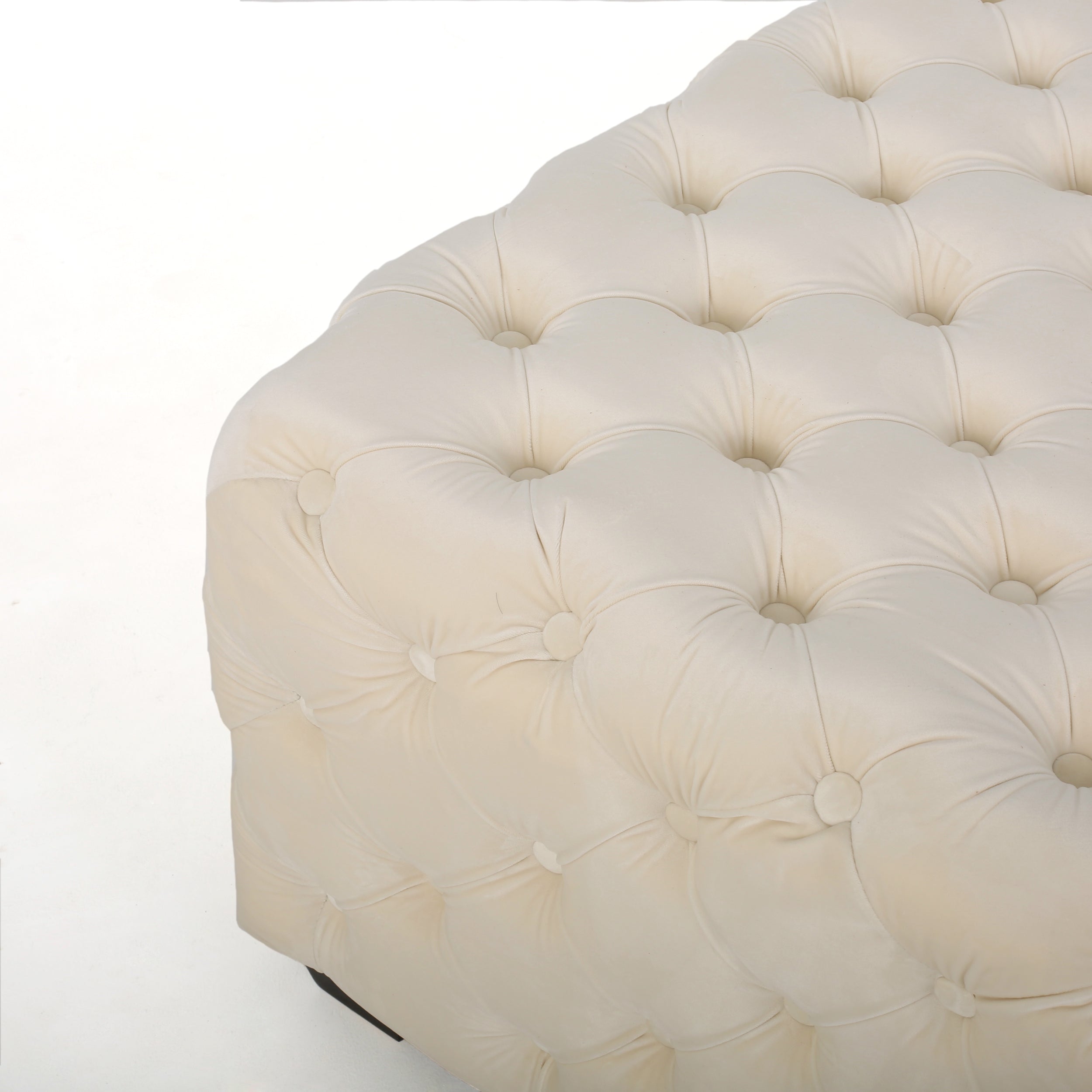 Provence Tufted New Velvet Fabric Ottoman Pouf