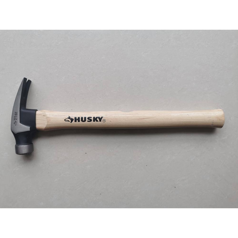 Husky 21 oz. Wood Milled Face with 17.7 in. Hickory Framing Hammer SUO-007