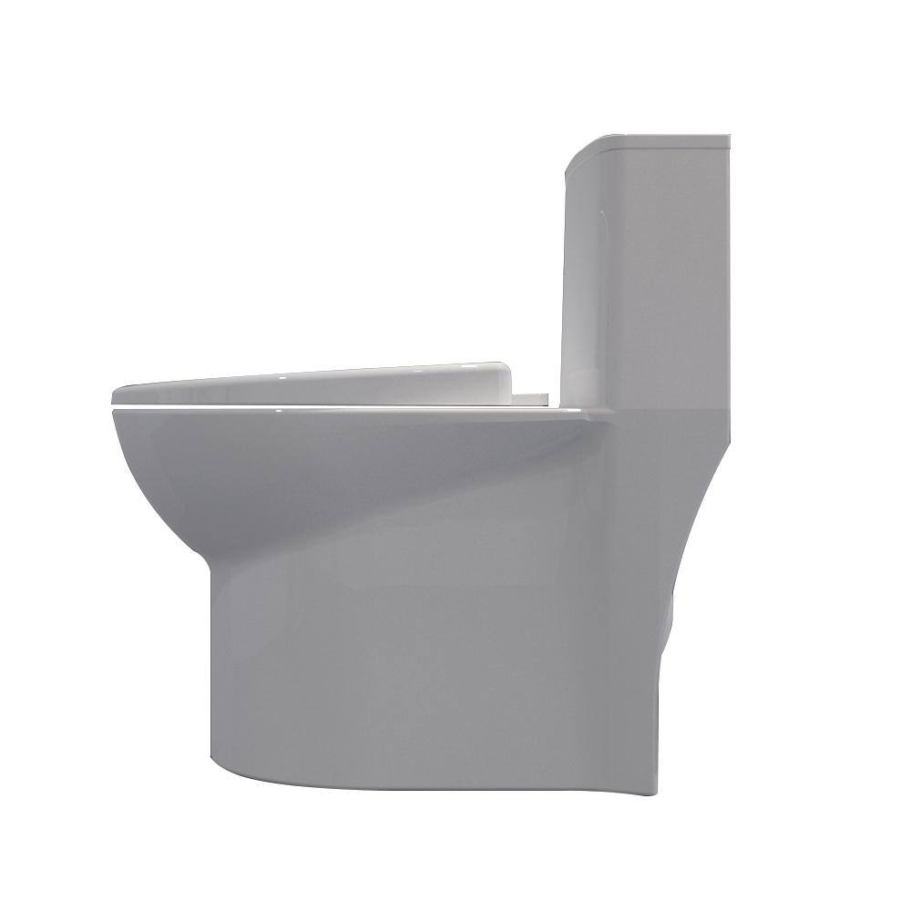 12 in. Rough-In 1-piece 1.61.1 GPF Dual Flush Elongated Toilet in White Soft-Close Seat Included AL1001MTASM