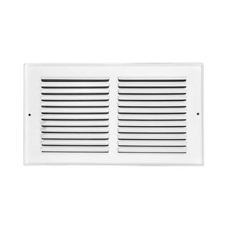 Venti Air 12 in. x 8 in. White Flat Return Air Steel Grille HRG1208