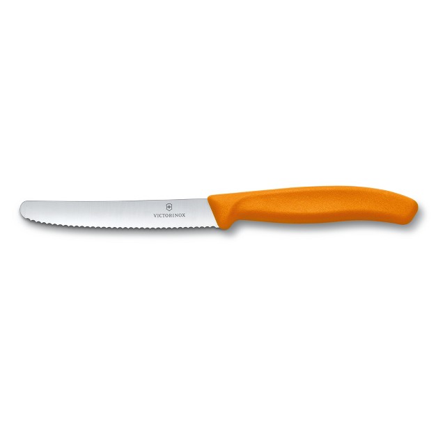 Victorinox Swiss Classic 4 3 Inch 4 Piece Tomato And Table Knife Wavy Edge Orange