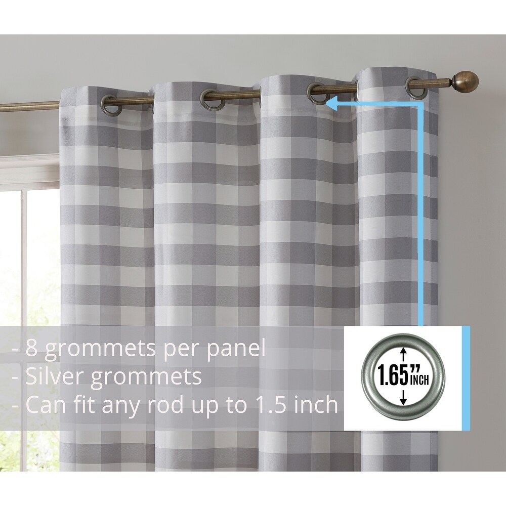 Home   Linens Bogota Buffalo Textured Light Filtering Grommet Lightweight Window Curtains Bedroom   Living Room  2 Panels