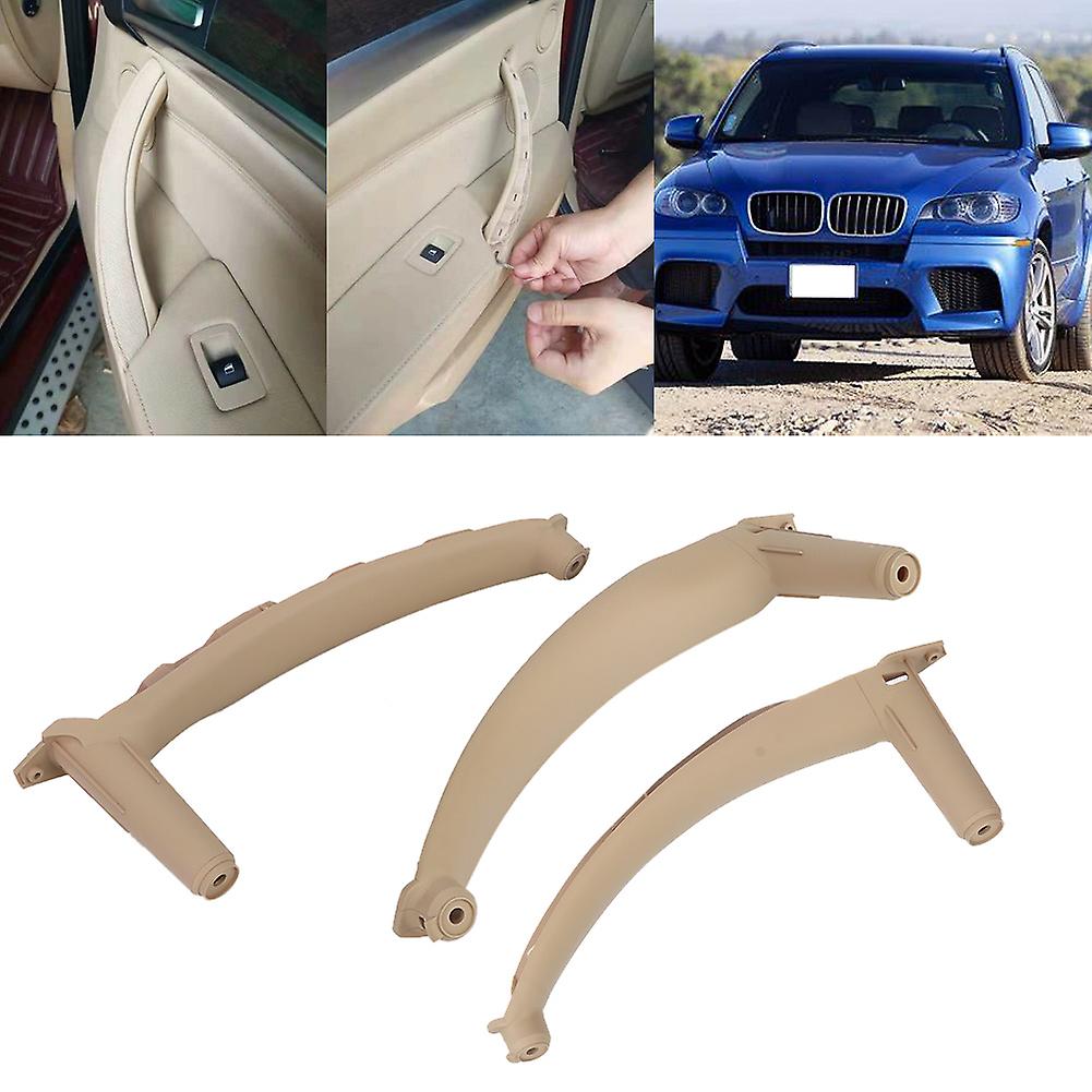 4pcs Car Inner Handle Bracket Modification Beige Fit For X5 X6 2007-2013