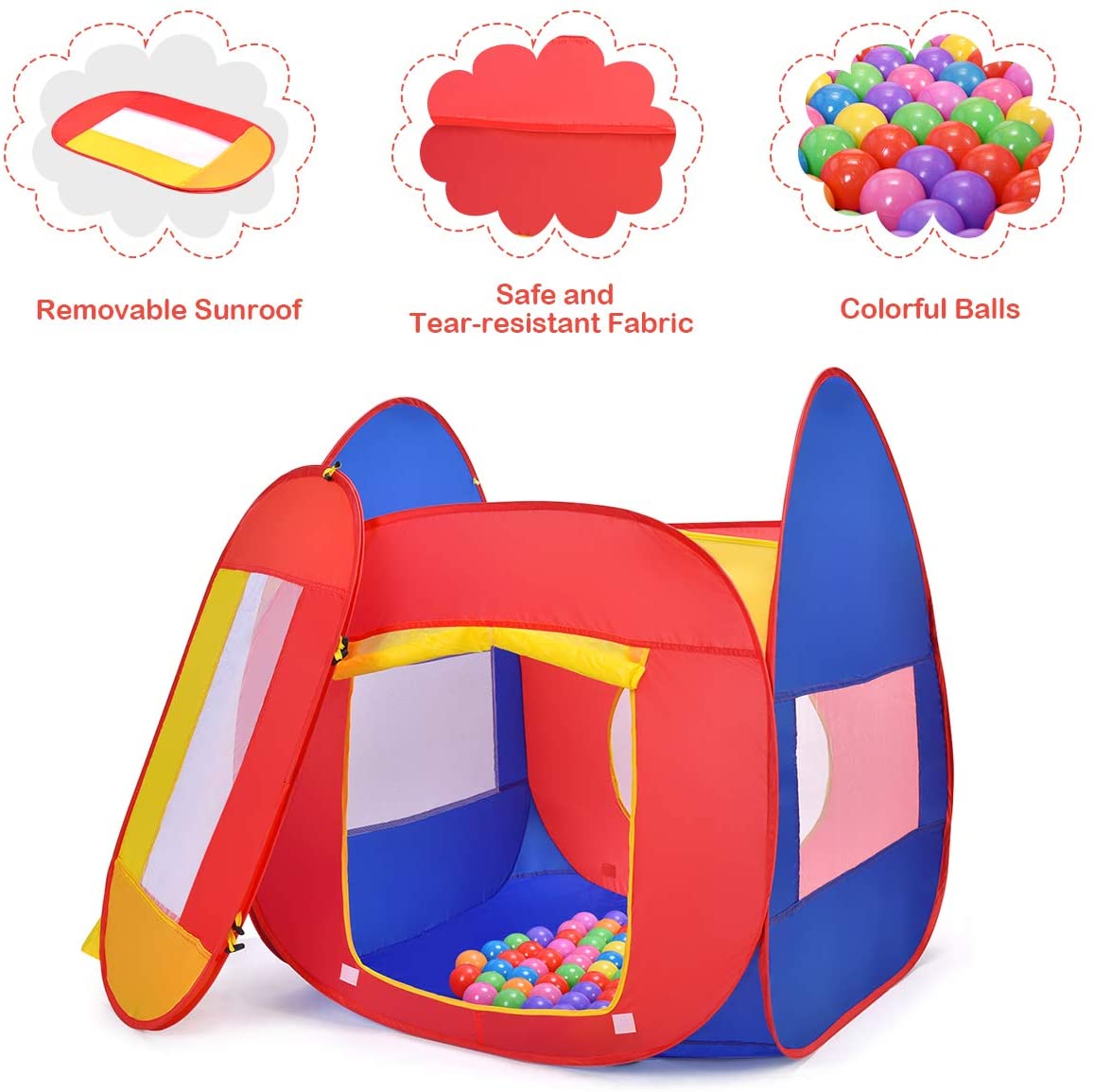 Ball Pit Play Tent for Kids, 100 Balls Included