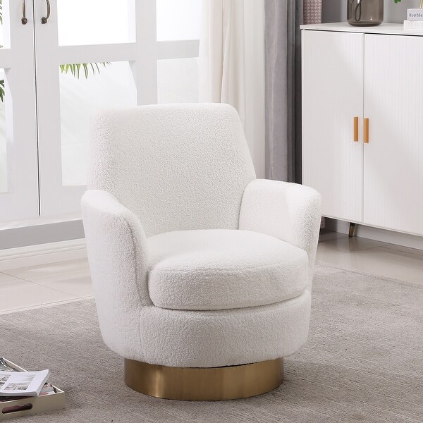 Velvet Swivel Barrel Chair，Swivel Accent Chairs Armchair for Living Room