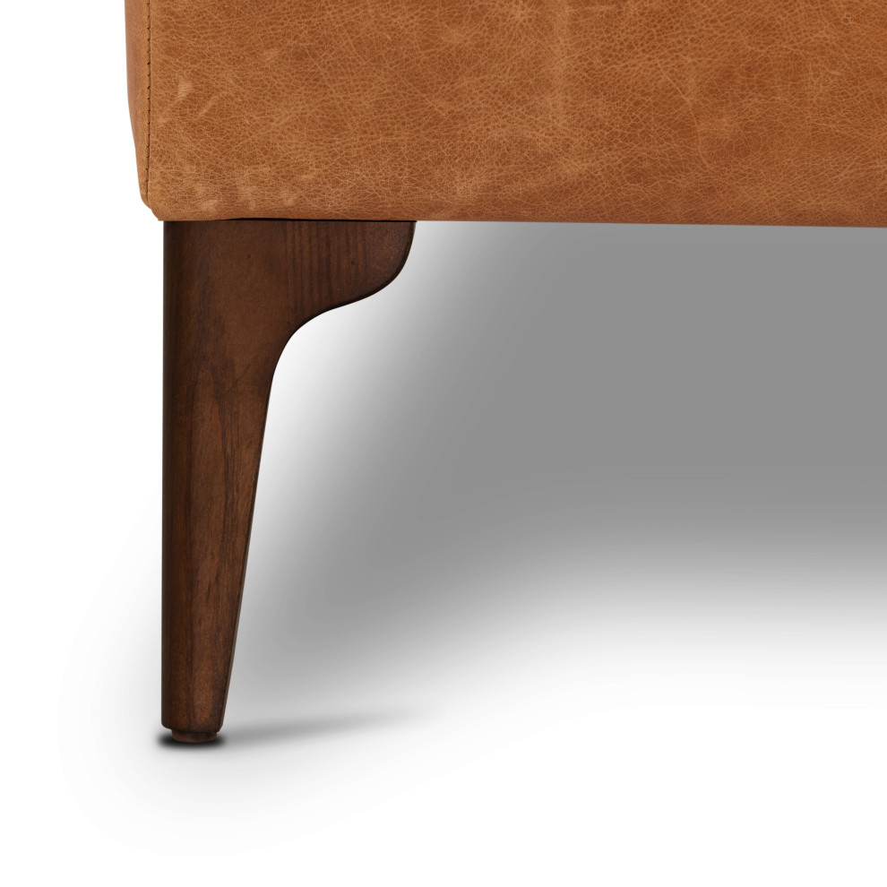 Poly and Bark Mateo Leather Ottoman   Midcentury   Footstools And Ottomans   by Edgemod Furniture  Houzz