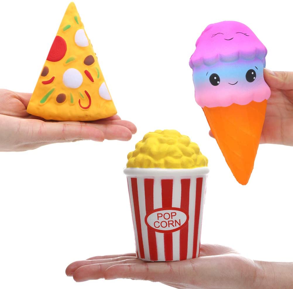 Squishy Toys Jumbo squishies， Hamburger Popcorn Cake Ice